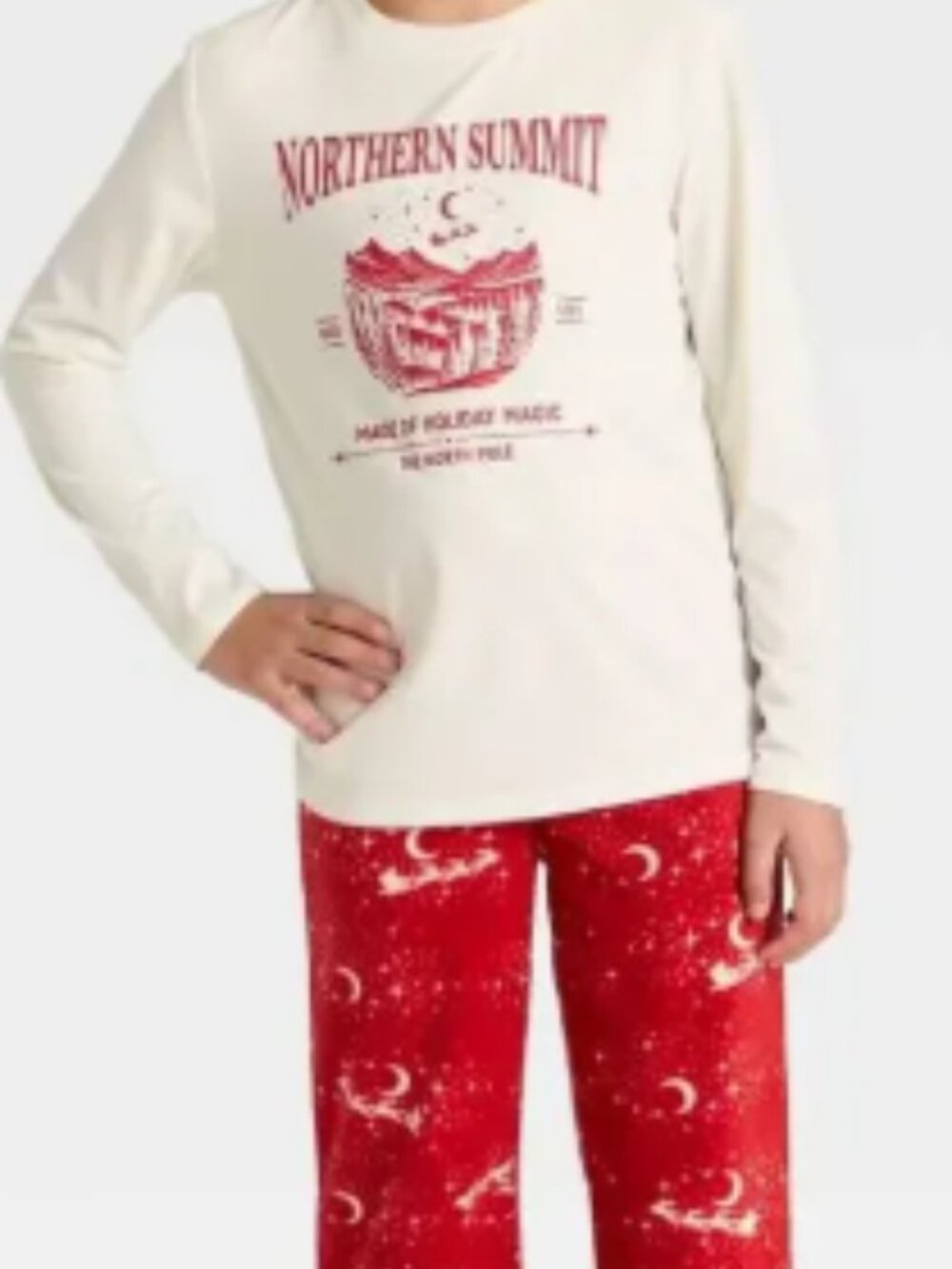 Boys' 2pc Long Sleeve Christmas Pajama Set - Cat & Jack™ Cream L